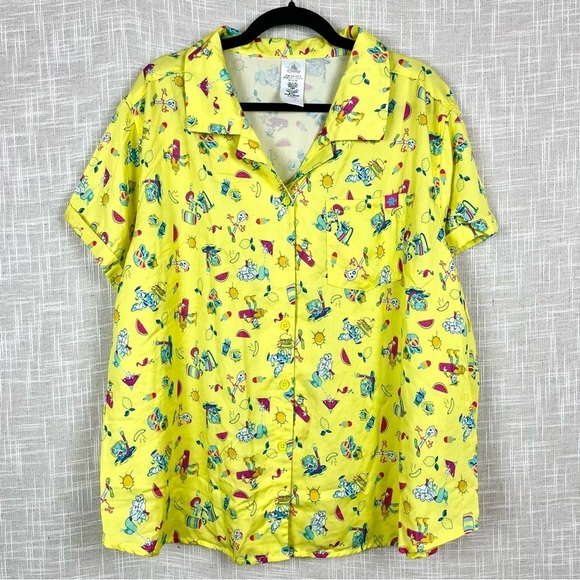 Disney Parks Toy Story Summer Vacation Themed Buttondown Short Sleeve Camp Shirt - Picture 2 of 5